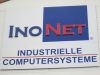 Schild InoNet in Taufkirchen bei M�nchen. Rahmen aus Aluminium Schild aus Aluverbund. Logo in 3D aus Aluminium.