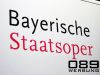 Bayerische Staatsoper, Eingansschild, Aluminium 2mm, Buchstaben - Plot aus Folie, von 089Werbung M�nchen.